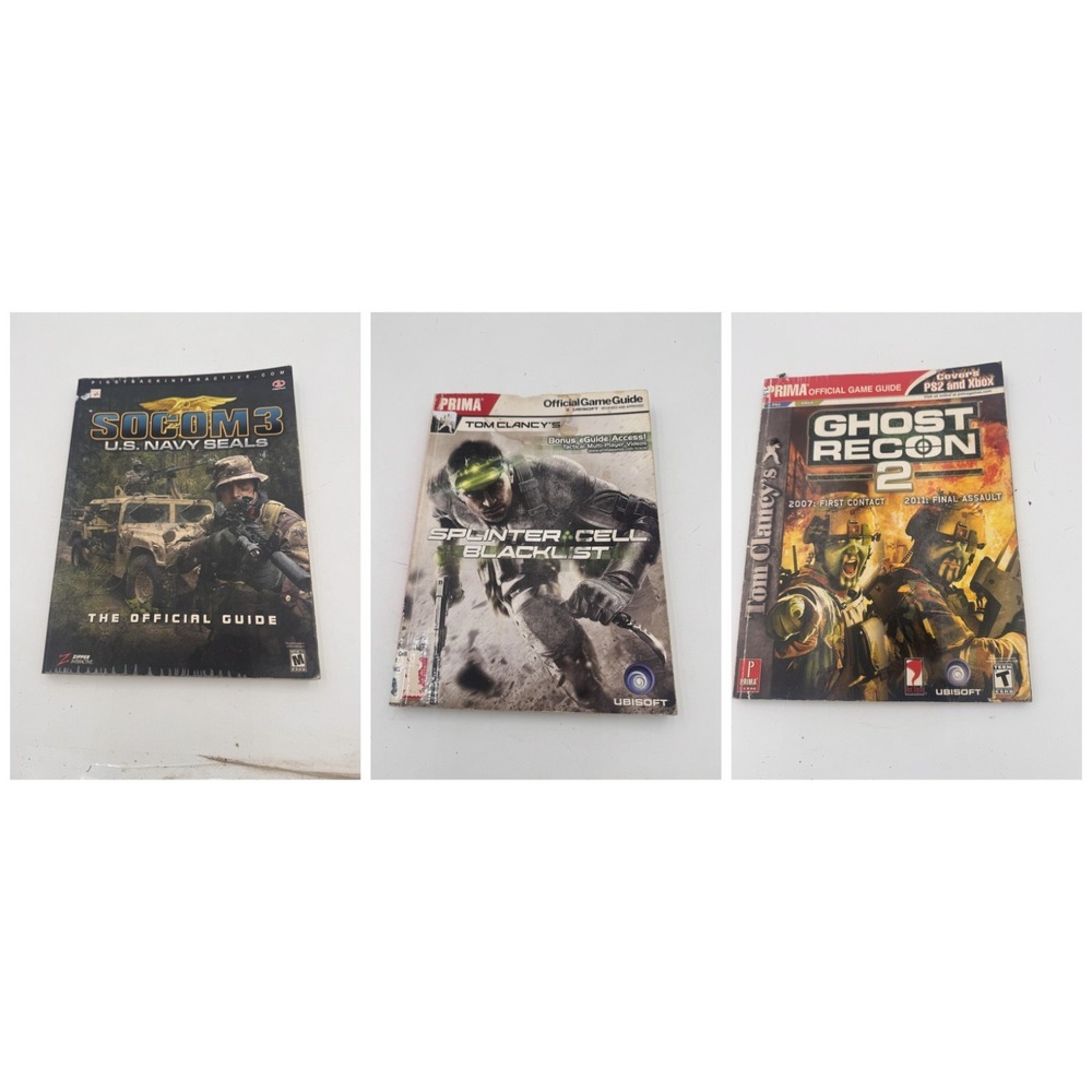 Military Shooter Strategy Guide Lot (3) SOCOM 3, Splinter Cell Blacklist, Ghost
